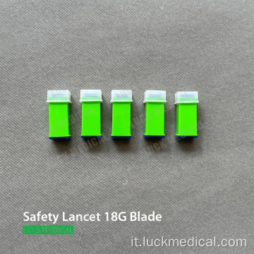 Sicurezza Blood Lancet Blade Tipo 18G